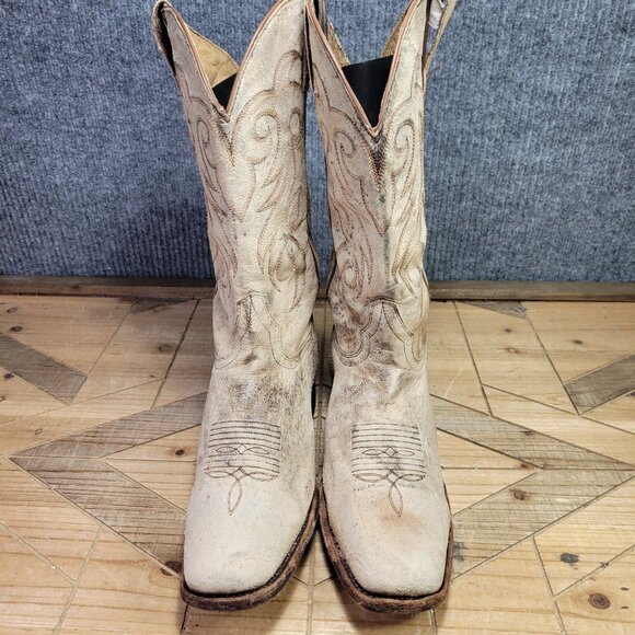 Shyanne Distressed Boots Women's 9.5 Brown Leather Western Cowgirl Snip Toe - Picture 3 of 16